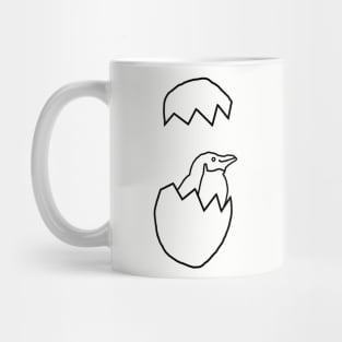 Little Blue Penguin Popping out of her Egg Outline Mug